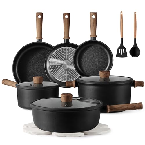 CAROTE Nonstick Pots and Pans,Cookware Set 16pcs Kitchen-Fedya