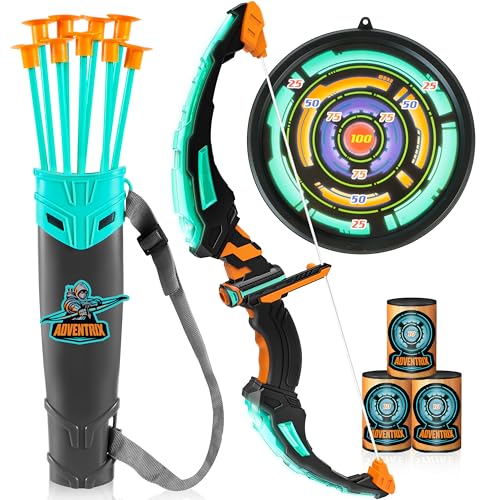 Toy Set with 9 Suction Cup Arrows, Target & Arrow Case, Indoor and Outdoor Hunting Play Gift Toys for Kids, Boys & Girls Ages 6-12